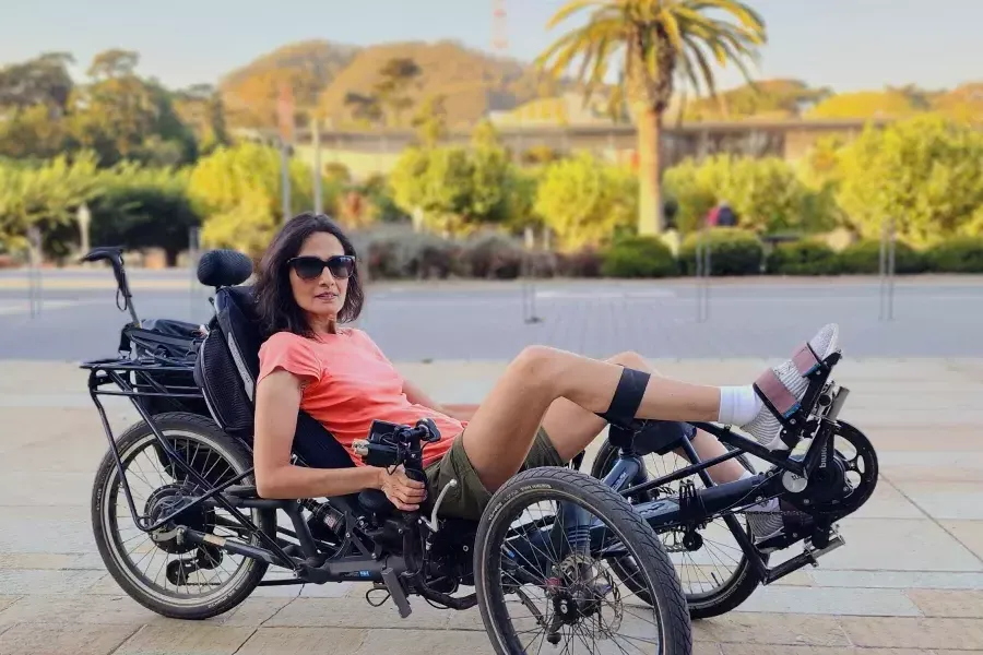 Jan Bonville explores Golden Gate Park in her adaptive bike.